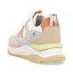 Weiße Rieker Damen Sneaker Low W2501-82 mit Schnürung sowie super leichter Sohle. Schuh von hinten.