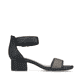 Schwarze Rieker Riemchensandaletten 64952-00 mit trendigen Schnalle. Schuh Innenseite.