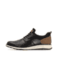 Schwarz-braune Rieker Herren Slipper 14755-00 aus Glattleder. Schuh Außenseite.