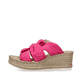 Rosane Rieker Damen Pantoletten 68789-31 mit dekorativer Schleife sowie Gummizug. Schuh Außenseite.