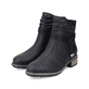 
Tiefschwarze Rieker Damen Kurzstiefel 77263-00 mit einer schockabsorbierenden Sohle. Schuhpaar schräg.