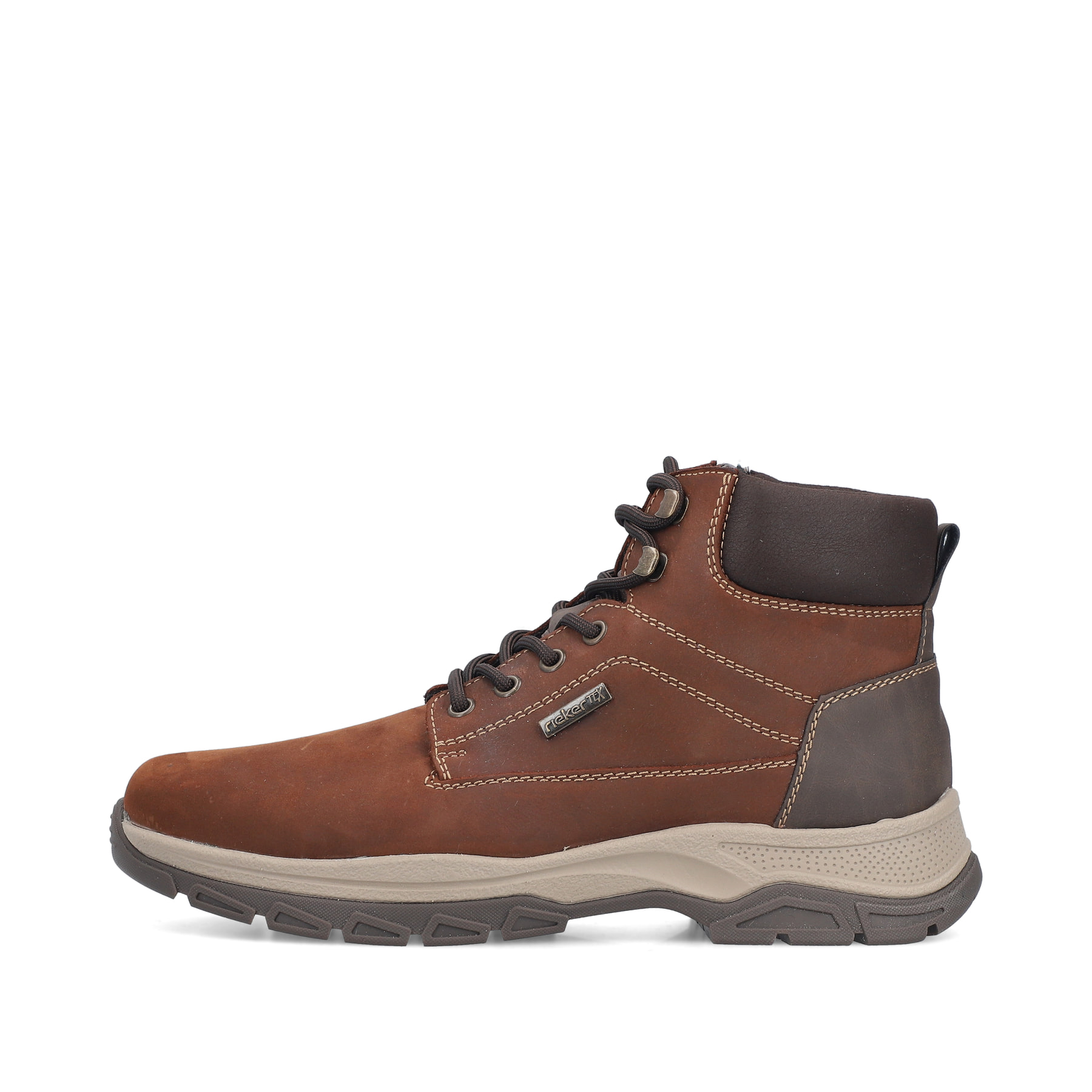 Braune Rieker Herren Schnürstiefel 30241-22 aus Rauleder. Schuh Außenseite.