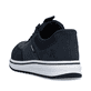 Blaue Rieker Damen Slipper L5850-14 mit Ready2GO easy in Funktion sowie Gummizug. Schuh von hinten.