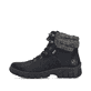 Schwarze Rieker Damen Schnürstiefel Z7220-00 mit wasserabweisender TEX-Membran. Schuh Außenseite.