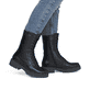 Schwarze Rieker Damen Schnürstiefel 75801-00 aus Glattleder. Schuh am Fuß.