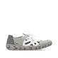 Weiße Rieker Damen Slipper L0358-80 mit Gummizug sowie extra weicher Decksohle. Schuh Innenseite.