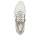 Weiße Rieker Damen Sneaker Low N1100-80 mit Reißverschluss sowie Extraweite H. Schuh von oben.