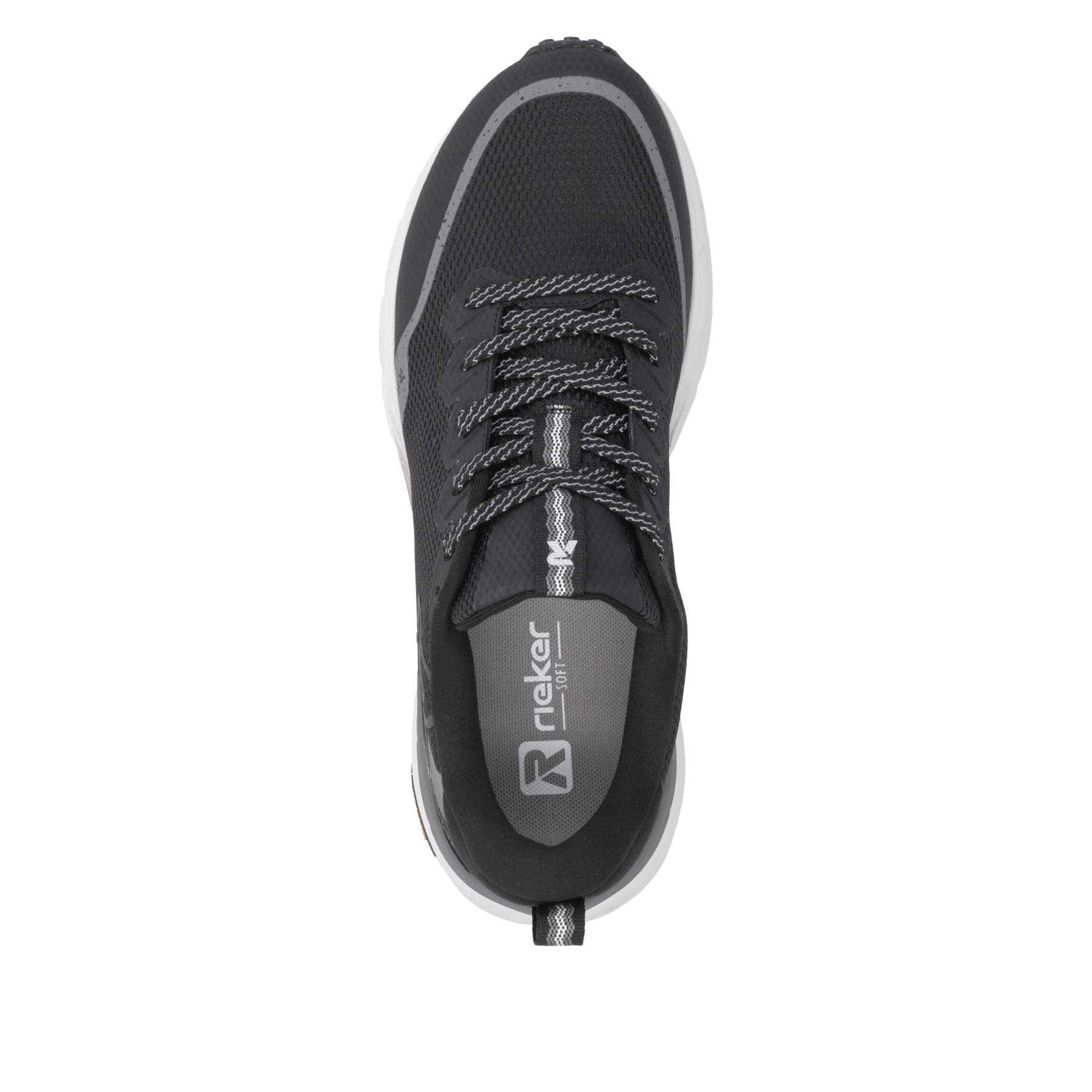 Schwarze Rieker Sport Herren Sneaker Low U4501-00. Schuh von oben.