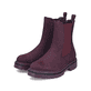 Brombeerfarbene Rieker Damen Chelsea Boots 91580-30 mit einem Reißverschluss. Schuhpaar seitlich schräg.