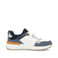 Blaue Rieker Herren Slipper U1403-14 mit Gummizug sowie einer flexiblen Sohle. Schuh Innenseite.