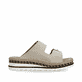 Beige Rieker Damen Pantoletten V7955-60 aus Rauleder mit trendiger Schnalle. Schuh Innenseite.