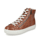 
Fuchsbraune Rieker Damen Schnürstiefel L9880-24 mit Schnürung und Reißverschluss. Schuh seitlich schräg