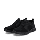 Mocassins Rieker noirs pour homme B7796-01 avec bande élastique. Chaussures inclinées sur le côté.