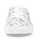 Bunte vegane Rieker Damen Sneaker Low M3926-90 mit einer Schnürung. Schuh von vorne.