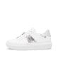 Weiße Rieker Damen Sneaker Low W1202-83 mit einer Schnürung. Schuh Außenseite.