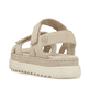 Beige Rieker Damen Riemchensandalen 61550-60 mit einem Klettverschluss. Schuh von hinten.