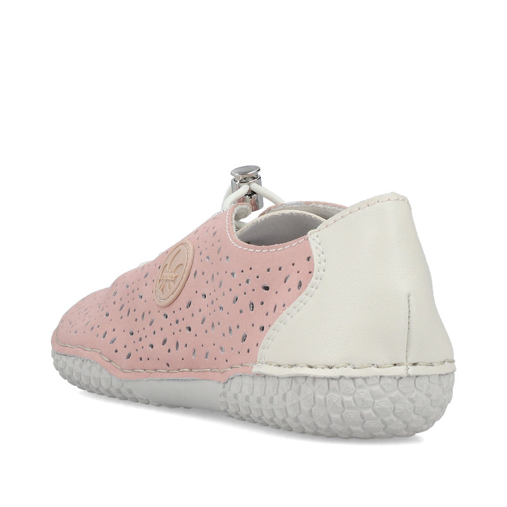 Rosane Rieker Damen Slipper 43656-31 aus Glattleder, Barfußschuhe. Schuh von hinten.