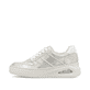 Silberne Rieker Damen Sneaker Low N6402-40 mit Rieker Air Sohlenfenster. Schuh Außenseite.