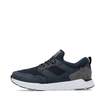 Blaue Rieker Herren Sneaker Low 09102-14 mit einem Gummizug. Schuh Außenseite.