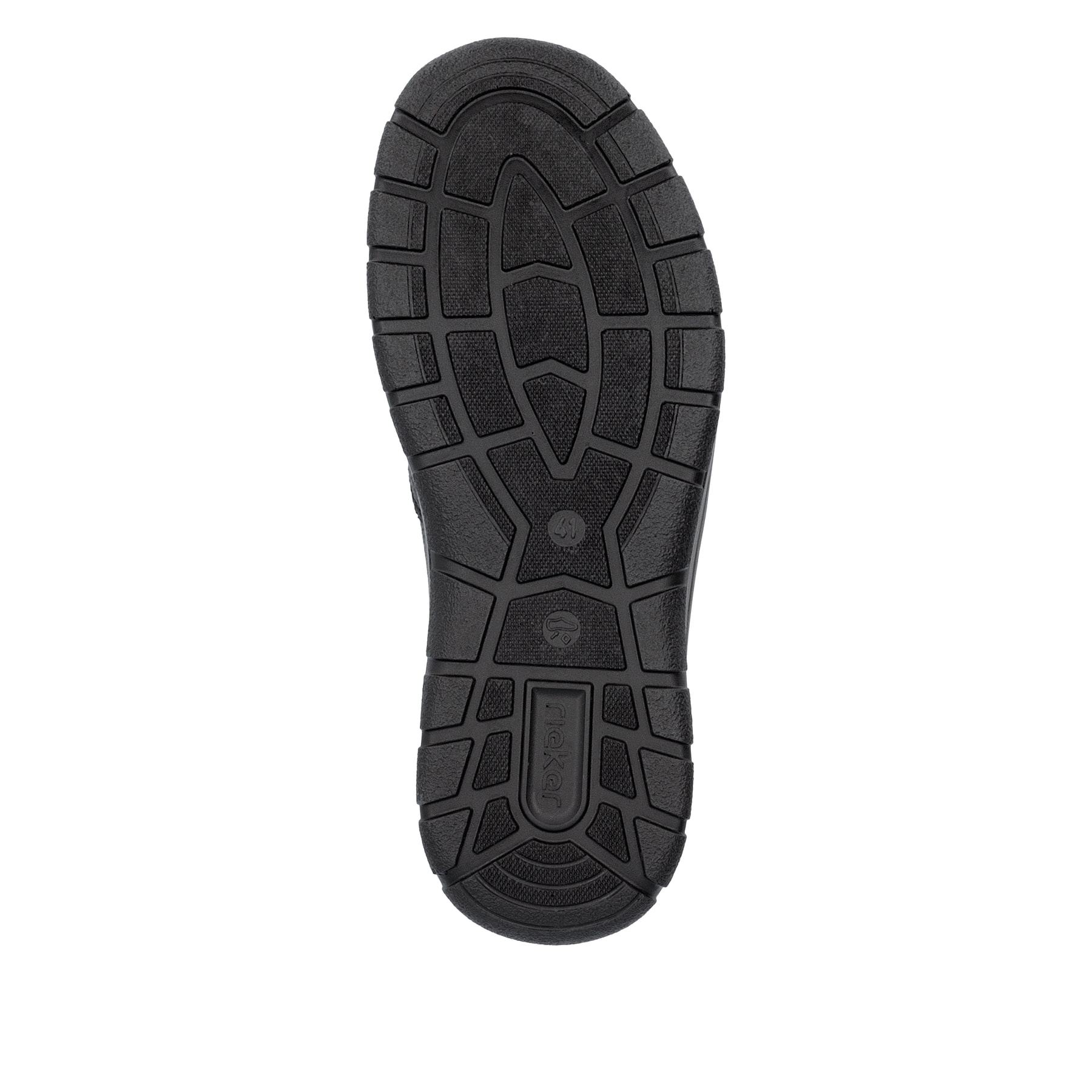 Schwarze Rieker Herren Slipper 03651-00 aus Glattleder. Schuh Laufsohle.