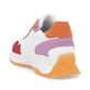 Weiße Rieker Damen Sneaker Low W1308-80 mit einer Schnürung. Schuh von hinten.