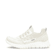 Beige vegane Rieker Damen Slipper M5358-60 mit Gummizug sowie der Komfortweite G. Schuh Außenseite.