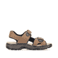 Kaffeebraune Rieker Herren Trekkingsandalen 21760-24 mit einem Klettverschluss. Schuh Innenseite.
