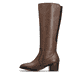 Braune Rieker Damen Hochschaftstiefel 73955-22 aus Glattleder mit Reißverschluss. Schuh Außenseite.