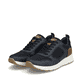 Blaue Rieker Herren Sneaker Low B0700-14 mit Schnürung sowie der Komfortweite G. Schuhpaar seitlich schräg.