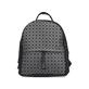 Rieker Rucksack H1666-45 in Grau mit Dreiecks-Musterung, mattem Finish, Reißverschluss und Handyfach. Vorderseite.