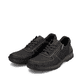 
Asphaltschwarze Rieker Herren Schnürschuhe 05330-00 mit Schnürung und Reißverschluss. Schuhpaar schräg.
