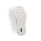Graue Rieker Herren Slipper B7762-45 mit Gummischnürung sowie weißen Ziernähten. Schuh Laufsohle.