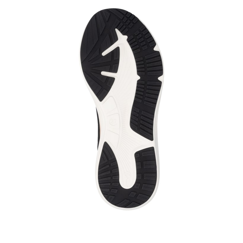 Schwarze Rieker Sport Damen Sneaker Low W4101-01. Schuh Laufsohle.