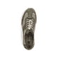 Grüne Rieker Damen Slipper N4245-54 mit einem Gummizug. Schuh von oben.