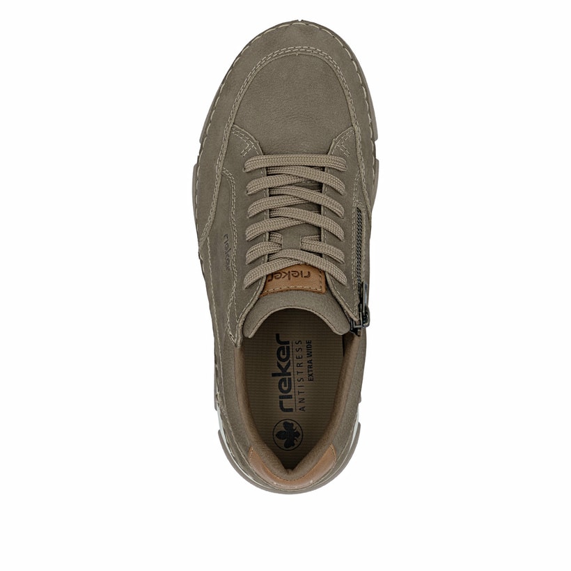 Braune Rieker Herren Schnürschuhe 15900-25 aus Glattleder. Schuh von oben.