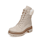 
Sandbeige Rieker Damen Schnürstiefel 75630-62 mit einer schockabsorbierenden Sohle. Schuh seitlich schräg