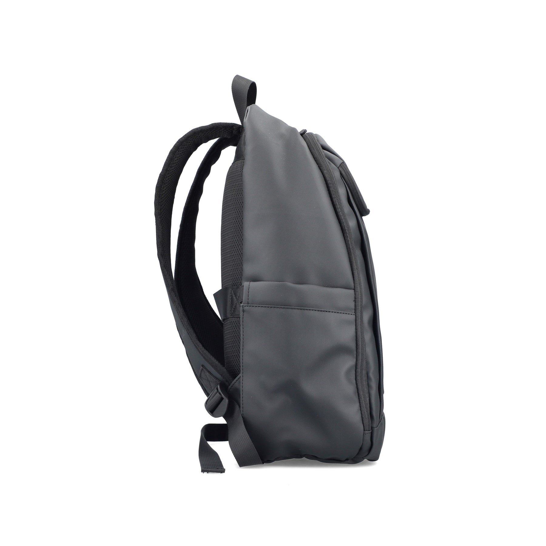 Sac à dos Rieker H5103-00 noir avec fermeture éclair et compartiment pour ordinateur portable. Côté droit.