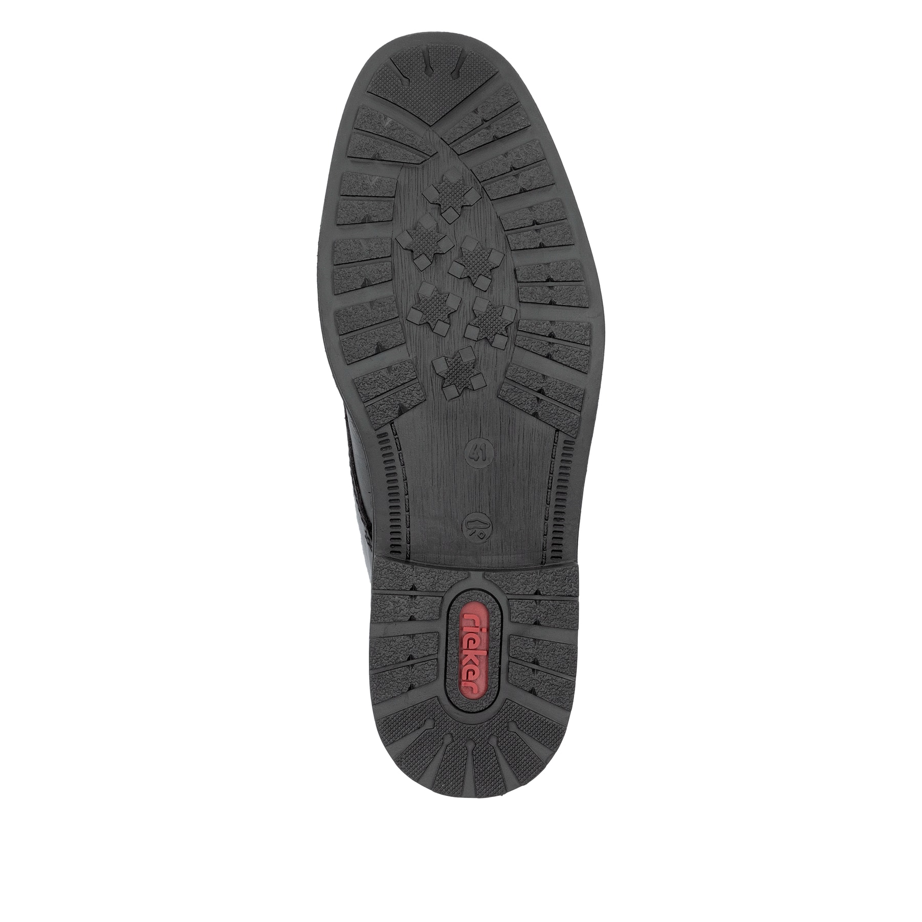 Carbonschwarze Rieker Herren Schnürstiefel 33207-00 mit einer Schnürung. Schuh Laufsohle.