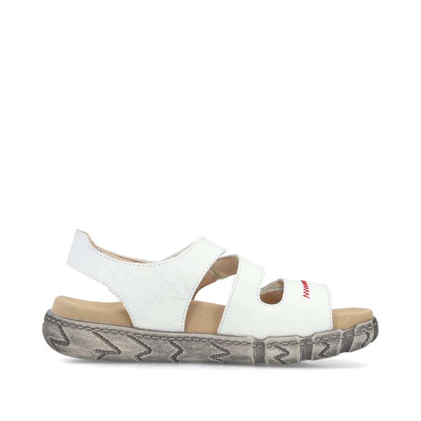 Weiße Rieker Damen Riemchensandalen V5151-80 aus Glattleder. Schuh Innenseite.
