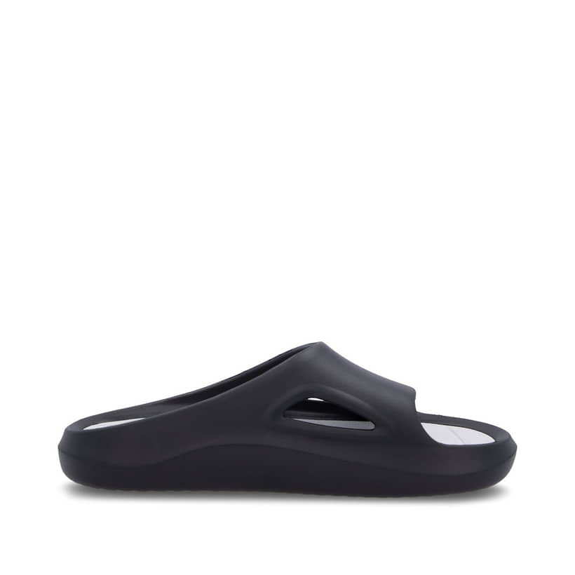 Schwarze Rieker Herren Pantoletten U3450-00 mit einer ultraleichten Sohle. Schuh Innenseite.