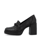 Schwarze Rieker Pumps Y4150-01 mit Deko-Kette sowie der Komfortweite G. Schuh Außenseite.