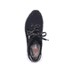 Schwarze Rieker Damen Sneaker Low M4903-01 mit Schnürung sowie der Extraweite H. Schuh von oben.
