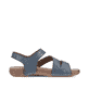 Blaue Rieker Damen Riemchensandalen 61402-12 mit einem Klettverschluss. Schuh Innenseite.