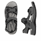 Graue Rieker Herren Trekkingsandalen 26955-42 mit einem Klettverschluss. Schuh von oben, liegend.