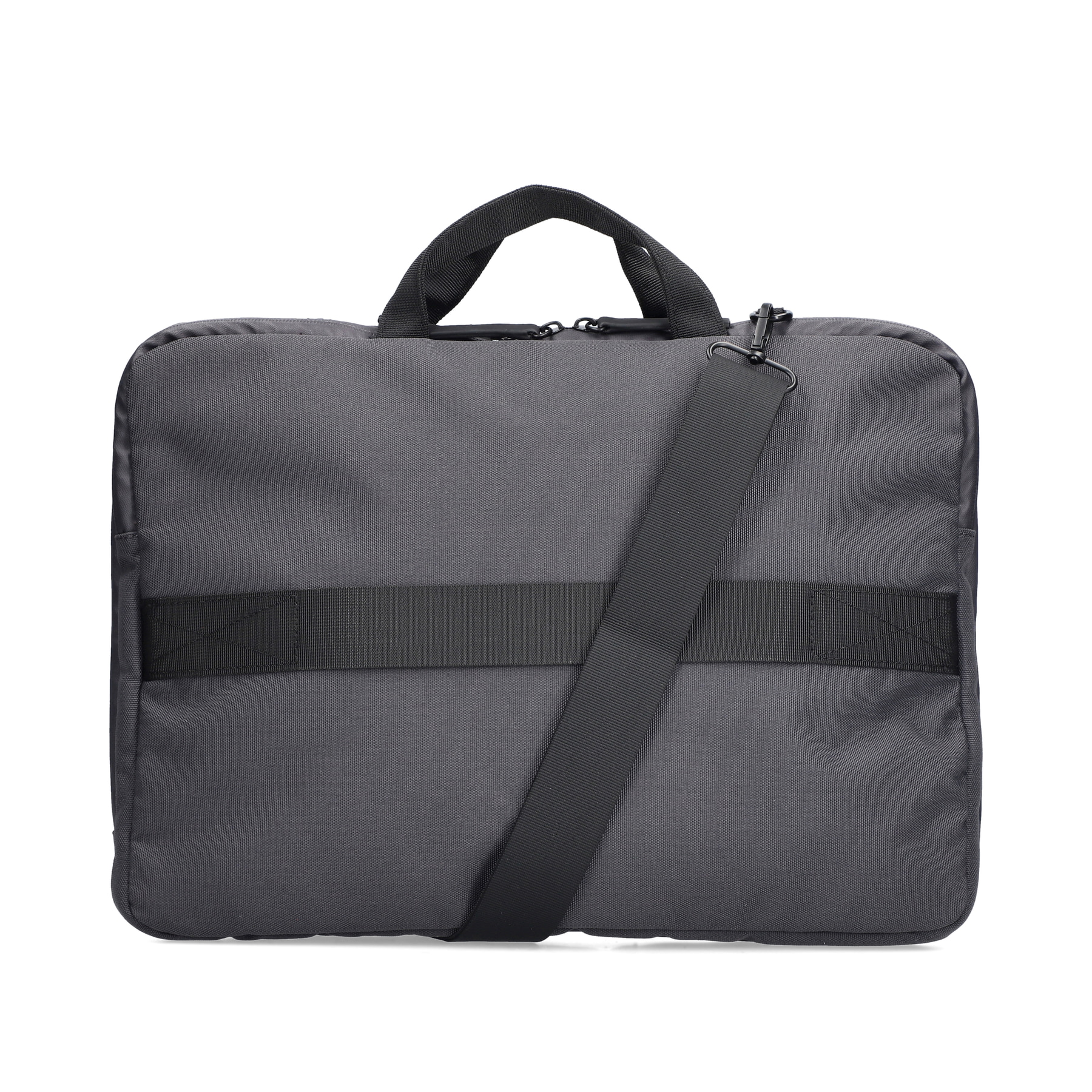 Sac pour ordinateur portable Rieker H5000-42 en gris avec grand espace de rangement, bandoulière amovible et fermeture éclair. Côté gauche.