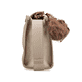 Rieker Handtasche H1656-60 in Beige mit Puschel an der Seite, Reißverschluss und Handyfach. Rechtsseitig.