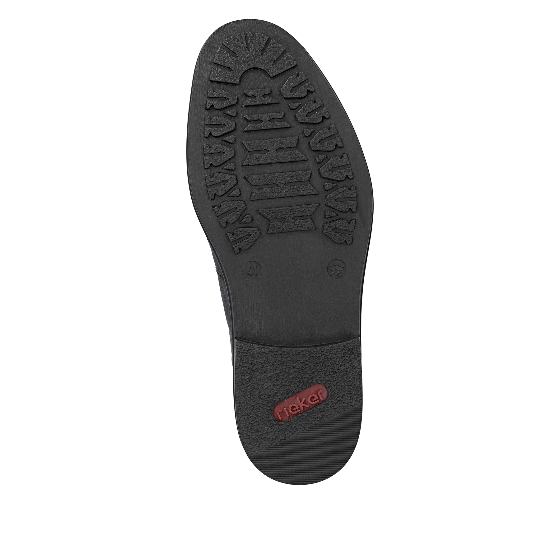 Tiefschwarze Rieker Herren Schnürschuhe 17604-00 mit einer schockabsorbierenden Sohle. Schuh Laufsohle