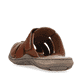 Braune Rieker Herren Pantoletten 22087-24 mit einem Klettverschluss. Schuh von hinten.