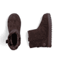 Dunkelbraune Rieker Damen Kurzstiefel 99870-25 mit der Komfortweite G. Schuh von oben, liegend.