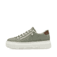 Grüne Rieker Damen Sneaker Low M1952-52 mit einem Reißverschluss. Schuh Außenseite.